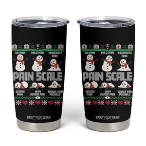 Pain Scale Snowman Tumbler Cup Funny ICU Nurse Christmas TS14 Black Print Your Wear