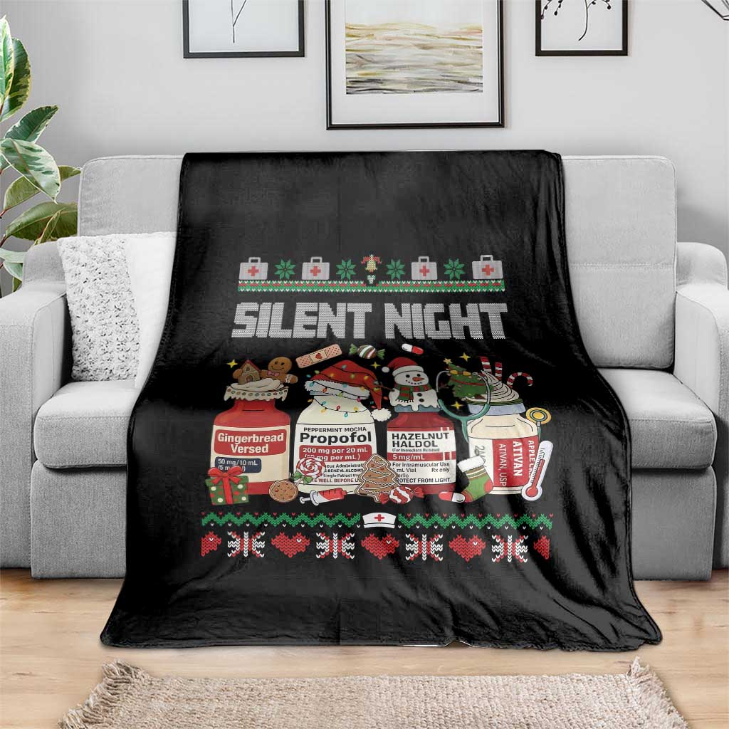 Silent Night Christmas Throw Blanket Funny ICU Nurse Xmas TS14 Print Your Wear