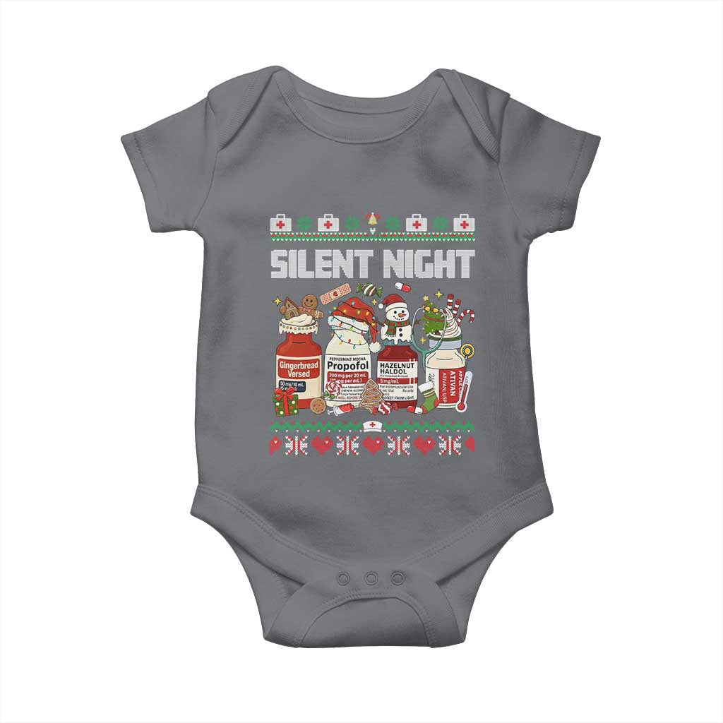 Silent Night Christmas Baby Onesie Funny ICU Nurse Xmas TS14 Charcoal Print Your Wear