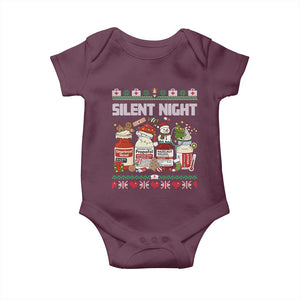 Silent Night Christmas Baby Onesie Funny ICU Nurse Xmas TS14 Maroon Print Your Wear