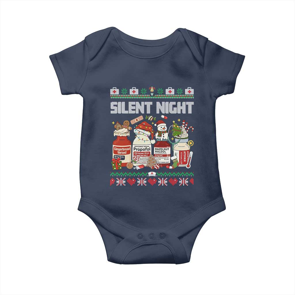 Silent Night Christmas Baby Onesie Funny ICU Nurse Xmas TS14 Navy Print Your Wear