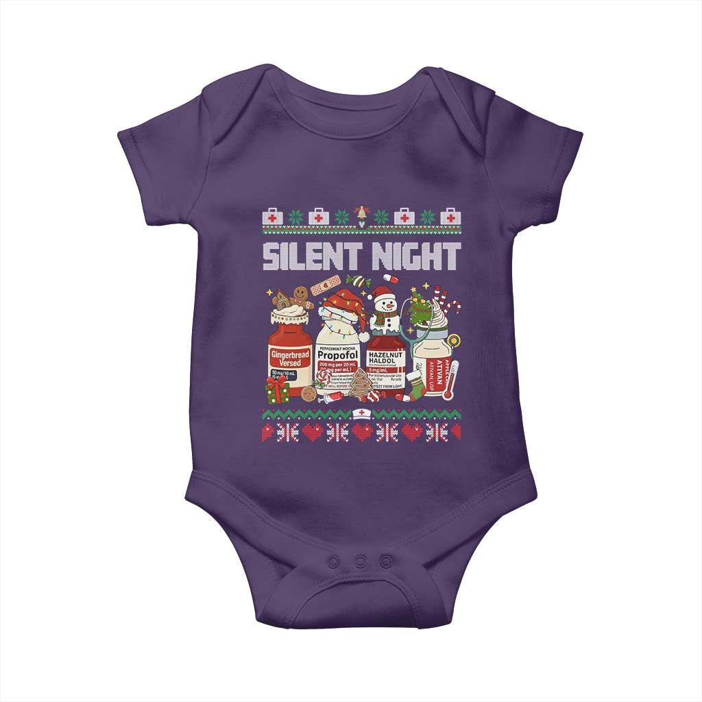 Silent Night Christmas Baby Onesie Funny ICU Nurse Xmas TS14 Purple Print Your Wear