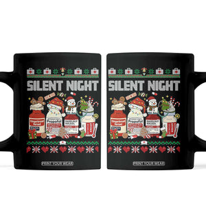 Silent Night Christmas Coffee Mug Funny ICU Nurse Xmas TS14 Black Print Your Wear