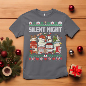 Silent Night Christmas T Shirt Funny ICU Nurse Xmas - Print Your Wear