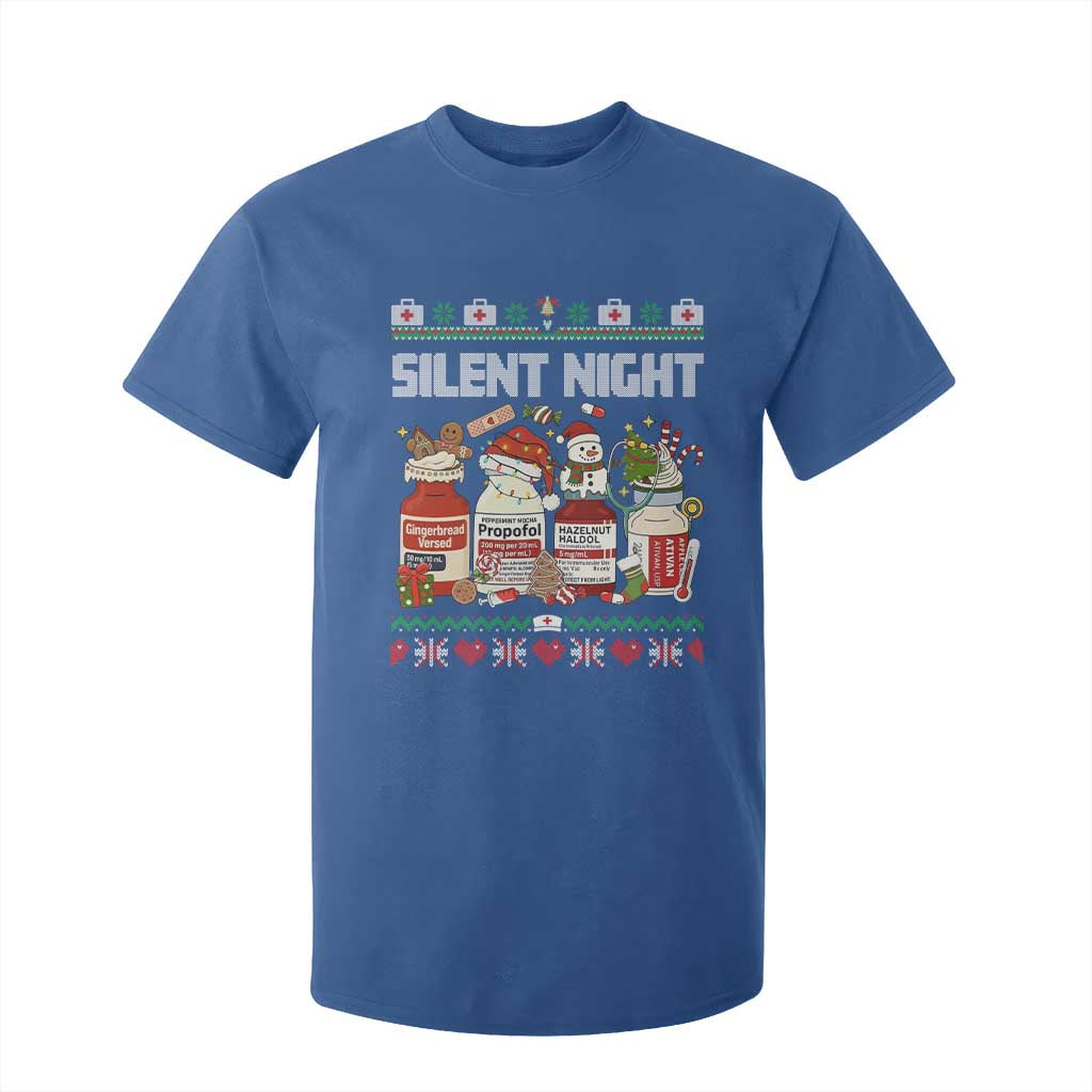 Silent Night Christmas T Shirt For Kid Funny ICU Nurse Xmas TS14 Royal Blue Print Your Wear