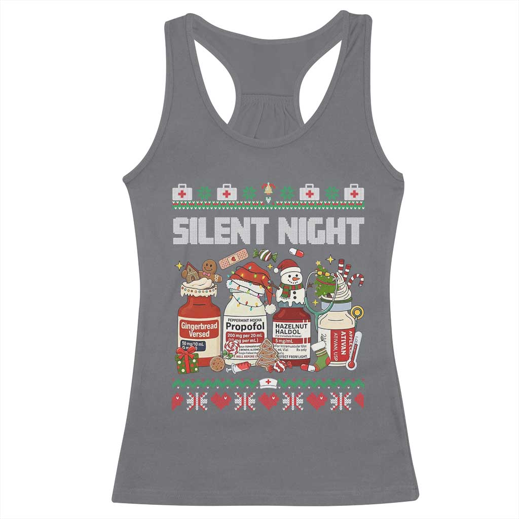 Silent Night Christmas Racerback Tank Top Funny ICU Nurse Xmas TS14 Charcoal Print Your Wear