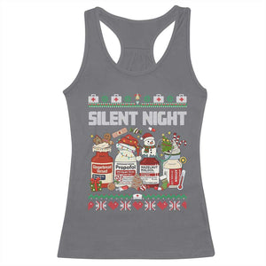 Silent Night Christmas Racerback Tank Top Funny ICU Nurse Xmas TS14 Charcoal Print Your Wear
