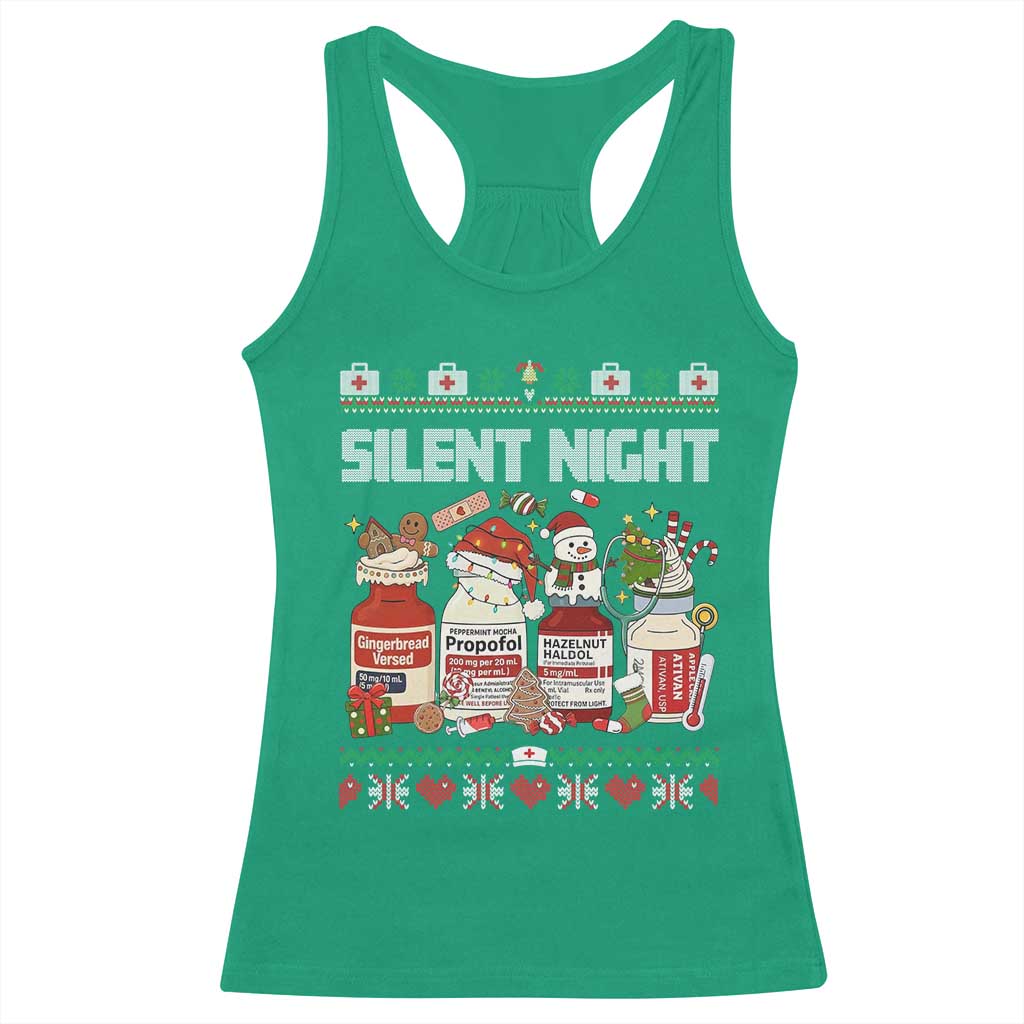 Silent Night Christmas Racerback Tank Top Funny ICU Nurse Xmas TS14 Irish Green Print Your Wear