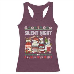 Silent Night Christmas Racerback Tank Top Funny ICU Nurse Xmas TS14 Maroon Print Your Wear