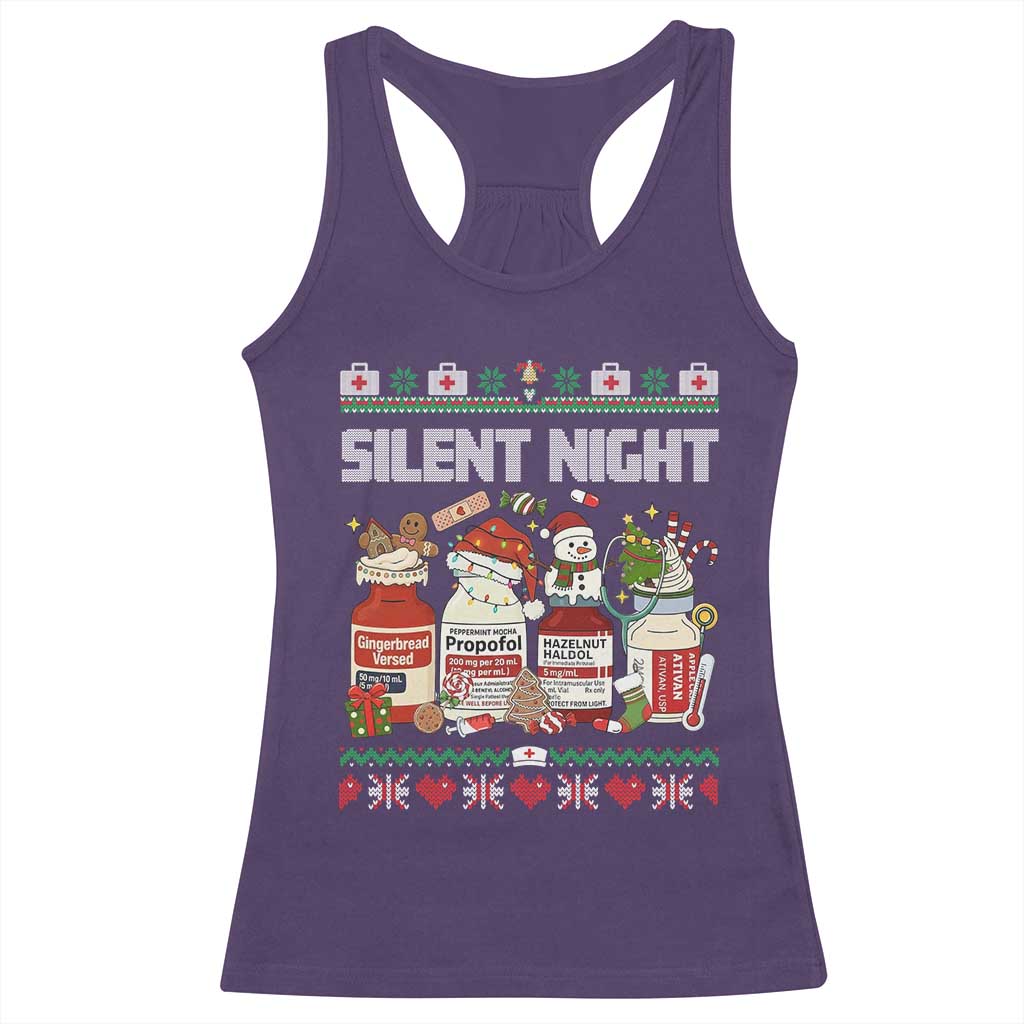 Silent Night Christmas Racerback Tank Top Funny ICU Nurse Xmas TS14 Purple Print Your Wear