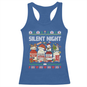 Silent Night Christmas Racerback Tank Top Funny ICU Nurse Xmas TS14 Royal Blue Print Your Wear