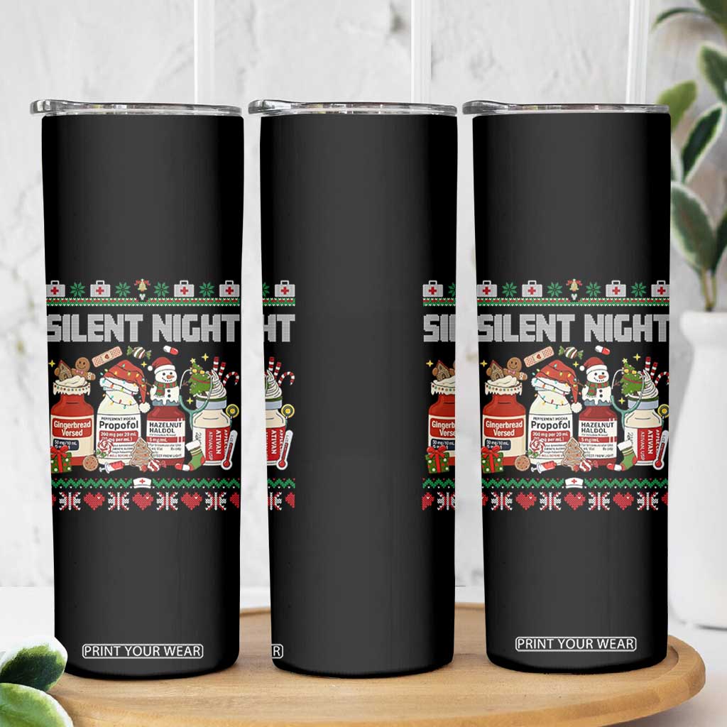 Silent Night Christmas Skinny Tumbler Funny ICU Nurse Xmas TS14 Print Your Wear