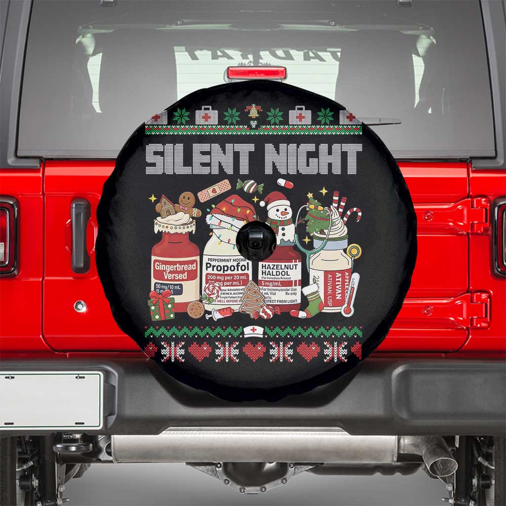 Silent Night Christmas Spare Tire Cover Funny ICU Nurse Xmas TS14 Black Print Your Wear