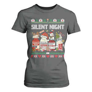 Silent Night Christmas T Shirt For Women Funny ICU Nurse Xmas TS14 Dark Heather Print Your Wear