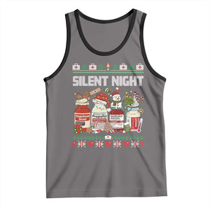 Silent Night Christmas Tank Top Funny ICU Nurse Xmas TS14 Deep Heather Black Print Your Wear