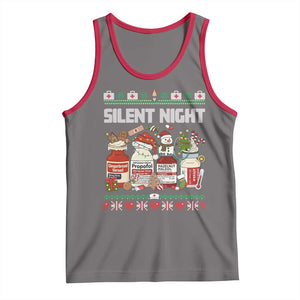 Silent Night Christmas Tank Top Funny ICU Nurse Xmas TS14 Deep Heather Red Print Your Wear