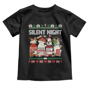 Silent Night Christmas Toddler T Shirt Funny ICU Nurse Xmas TS14 Black Print Your Wear