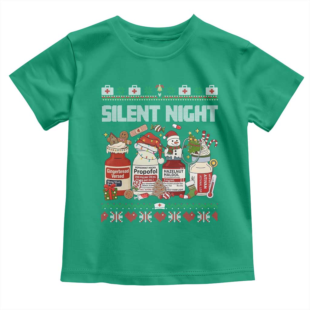 Silent Night Christmas Toddler T Shirt Funny ICU Nurse Xmas TS14 Irish Green Print Your Wear
