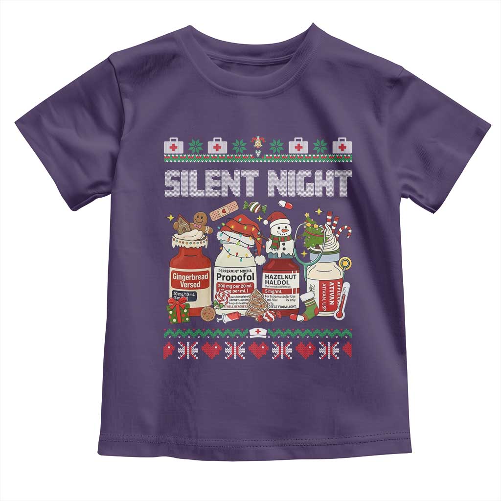 Silent Night Christmas Toddler T Shirt Funny ICU Nurse Xmas TS14 Purple Print Your Wear
