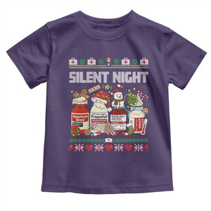 Silent Night Christmas Toddler T Shirt Funny ICU Nurse Xmas TS14 Purple Print Your Wear