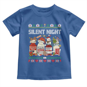 Silent Night Christmas Toddler T Shirt Funny ICU Nurse Xmas TS14 Royal Blue Print Your Wear