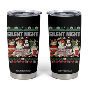 Silent Night Christmas Tumbler Cup Funny ICU Nurse Xmas TS14 Black Print Your Wear