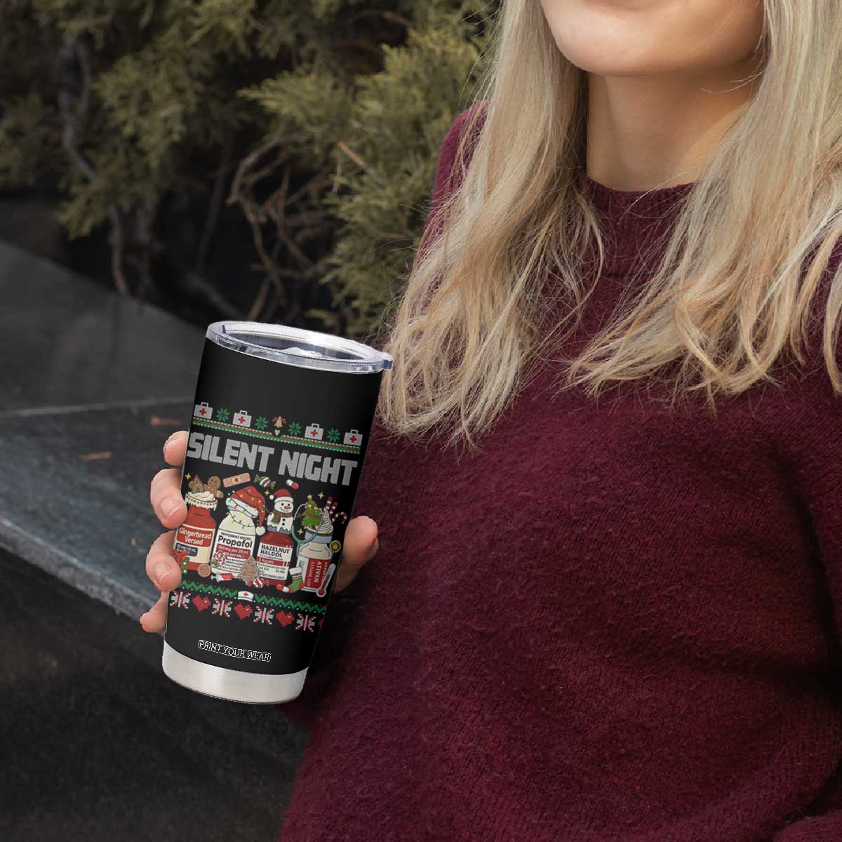 Silent Night Christmas Tumbler Cup Funny ICU Nurse Xmas TS14 Print Your Wear