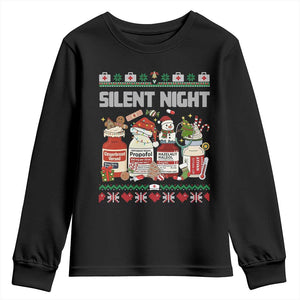 Silent Night Christmas Youth Sweatshirt Funny ICU Nurse Xmas TS14 Black Print Your Wear