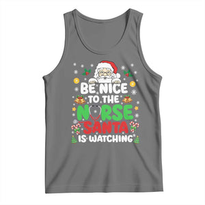 Christmas Nurse Tank Top Be Nice To The Nurse Santa Is Watching - Print Your Wear