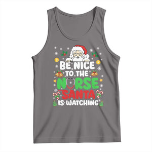 Christmas Nurse Tank Top Be Nice To The Nurse Santa Is Watching - Print Your Wear