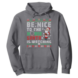 Funny Nurse Christmas Hoodie Be Nice To The Nurse Santa Is Watching TS14 Charcoal Print Your Wear