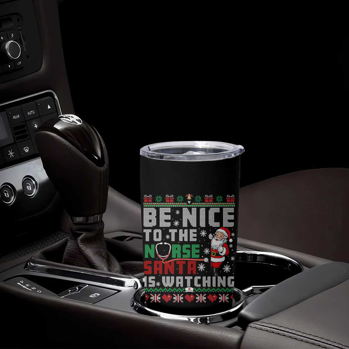 Funny Nurse Christmas Tumbler Cup Be Nice To The Nurse Santa Is Watching TS14 Print Your Wear