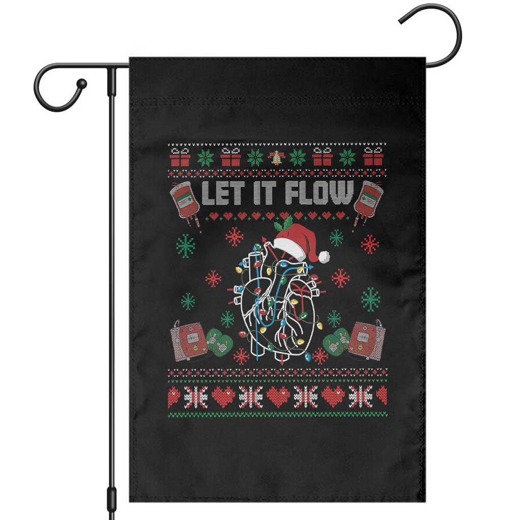 Let It Flow Christmas Garden Flag Anatomy Heart Cardiac Nurse Santa Xmas TS14 Black Print Your Wear