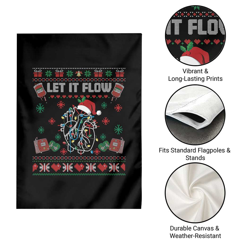 Let It Flow Christmas Garden Flag Anatomy Heart Cardiac Nurse Santa Xmas TS14 Print Your Wear