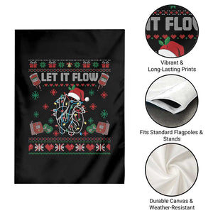 Let It Flow Christmas Garden Flag Anatomy Heart Cardiac Nurse Santa Xmas TS14 Print Your Wear