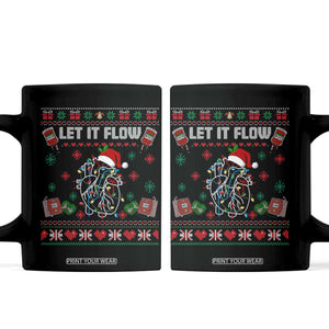 Let It Flow Christmas Coffee Mug Anatomy Heart Cardiac Nurse Santa Xmas TS14 Black Print Your Wear