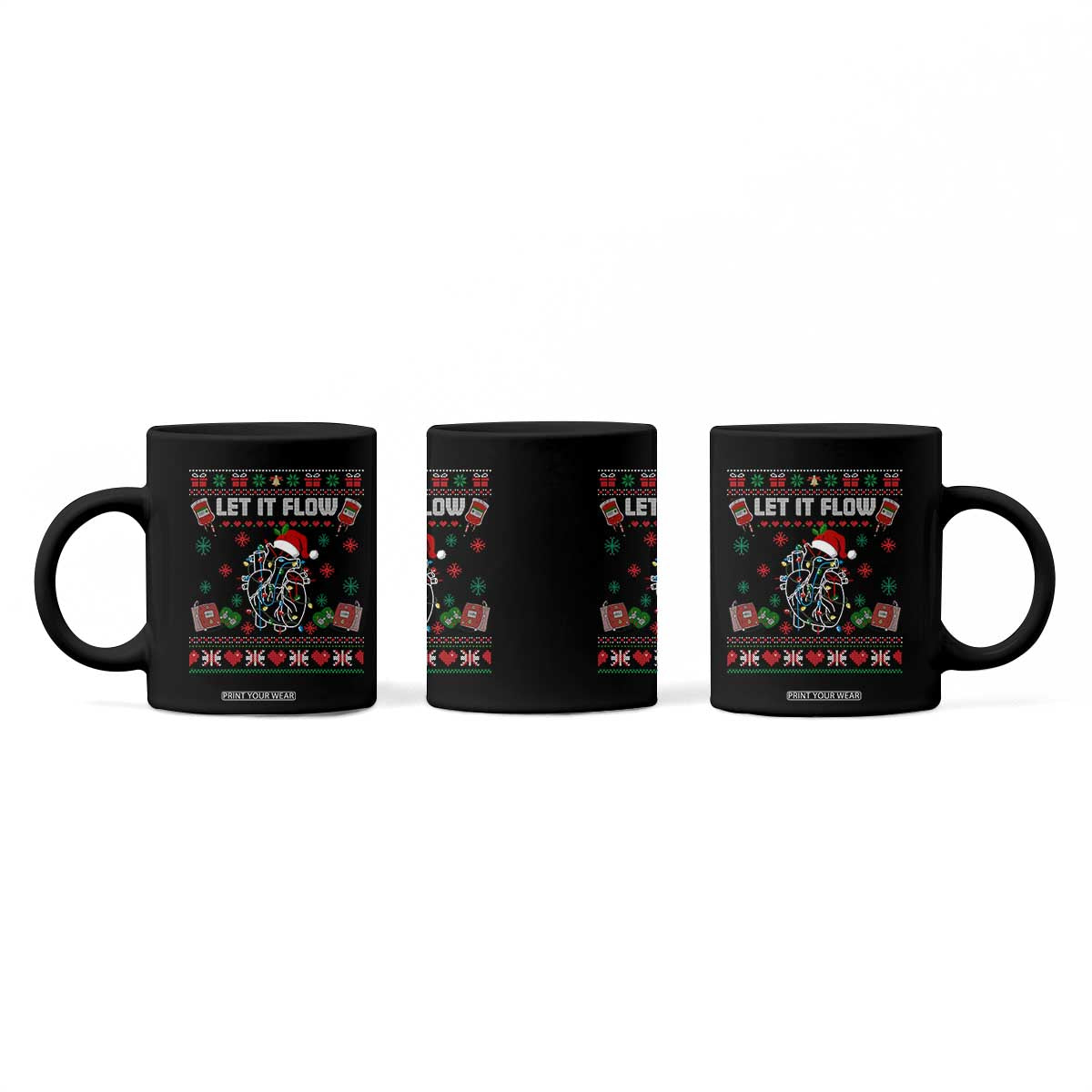 Let It Flow Christmas Coffee Mug Anatomy Heart Cardiac Nurse Santa Xmas TS14 Print Your Wear