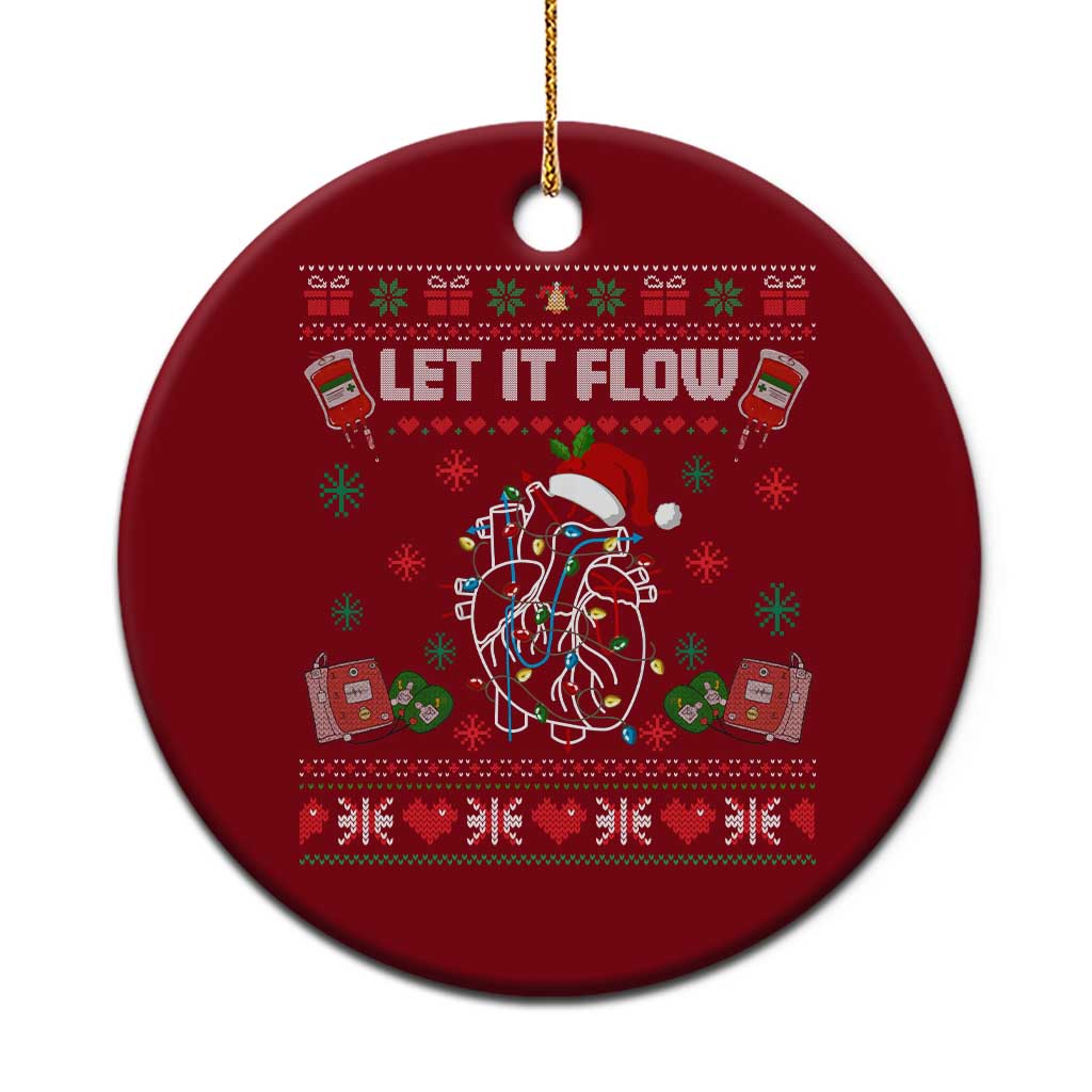 Let It Flow Christmas Ceramic Ornament Anatomy Heart Cardiac Nurse Santa Xmas TS14 1pc Red Print Your Wear