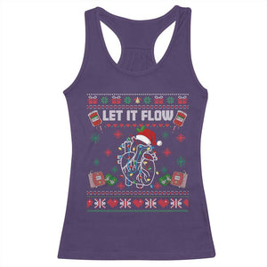 Let It Flow Christmas Racerback Tank Top Anatomy Heart Cardiac Nurse Santa Xmas - Print Your Wear
