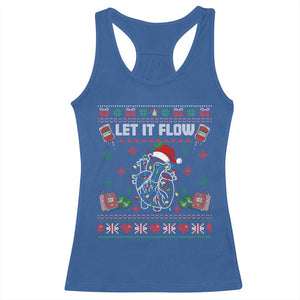 Let It Flow Christmas Racerback Tank Top Anatomy Heart Cardiac Nurse Santa Xmas - Print Your Wear