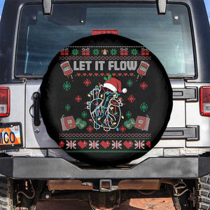 Let It Flow Christmas Spare Tire Cover Anatomy Heart Cardiac Nurse Santa Xmas TS14 No hole Black Print Your Wear