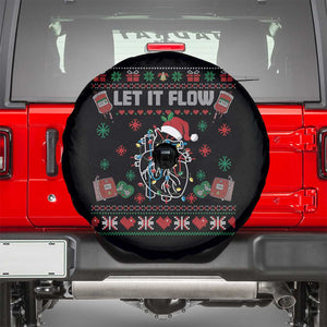 Let It Flow Christmas Spare Tire Cover Anatomy Heart Cardiac Nurse Santa Xmas TS14 Black Print Your Wear