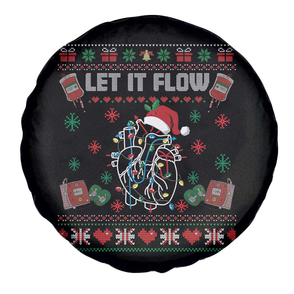 Let It Flow Christmas Spare Tire Cover Anatomy Heart Cardiac Nurse Santa Xmas TS14 Print Your Wear