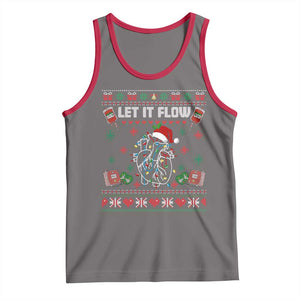 Let It Flow Christmas Tank Top Anatomy Heart Cardiac Nurse Santa Xmas TS14 Deep Heather Red Print Your Wear