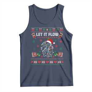 Let It Flow Christmas Tank Top Anatomy Heart Cardiac Nurse Santa Xmas TS14 Navy Print Your Wear