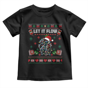 Let It Flow Christmas Toddler T Shirt Anatomy Heart Cardiac Nurse Santa Xmas TS14 Black Print Your Wear