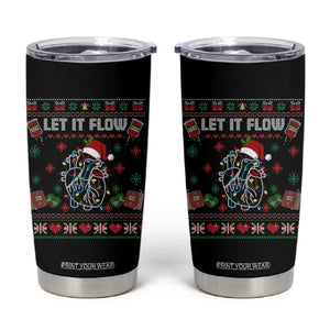 Let It Flow Christmas Tumbler Cup Anatomy Heart Cardiac Nurse Santa Xmas TS14 Black Print Your Wear