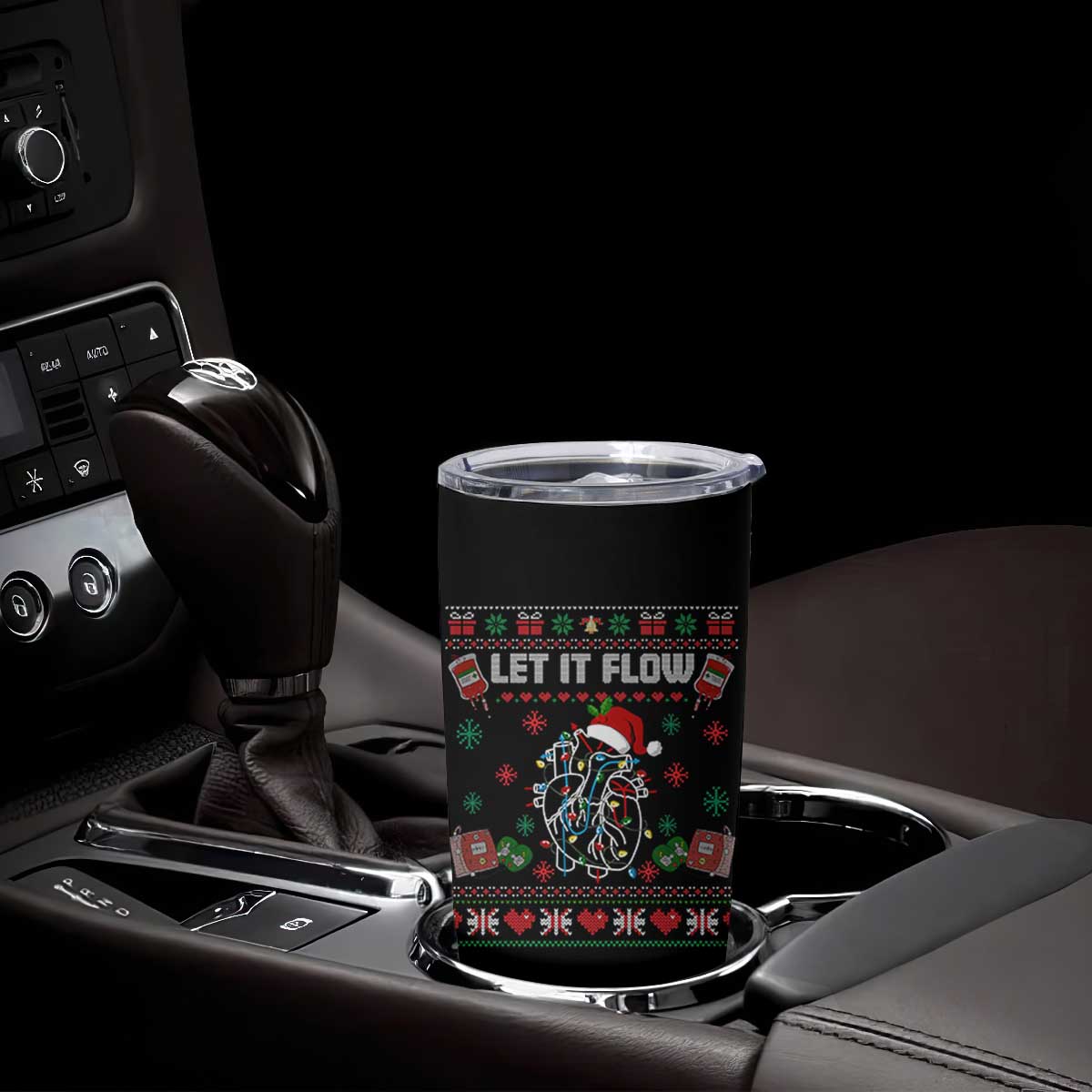 Let It Flow Christmas Tumbler Cup Anatomy Heart Cardiac Nurse Santa Xmas TS14 Print Your Wear