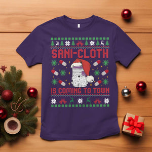 Sani-cloth Is Coming To Town T Shirt Funny Nurse Christmas TS14 Purple Print Your Wear