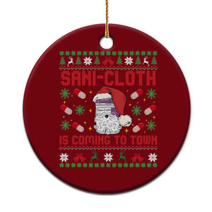 Sani-cloth Is Coming To Town Ceramic Ornament Funny Nurse Christmas TS14 1pc Red Print Your Wear